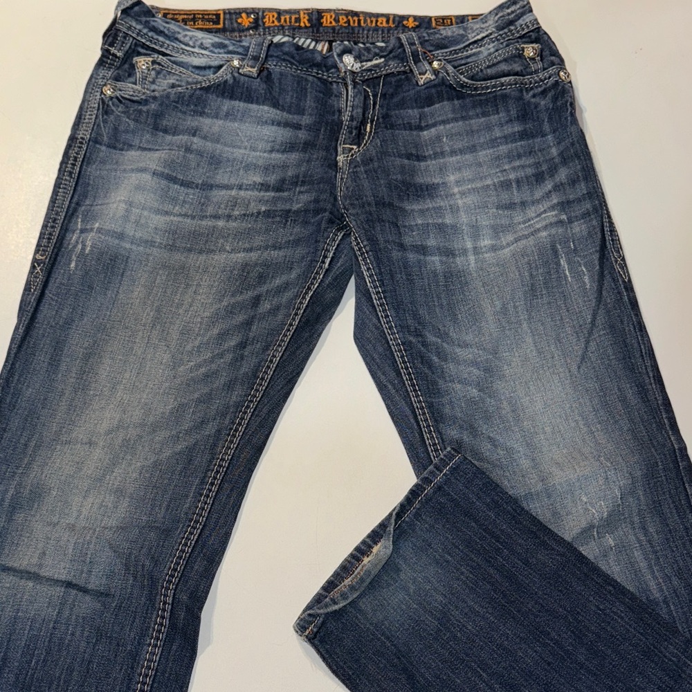 Rock Revival‎ Blue Straight Leg Jeans